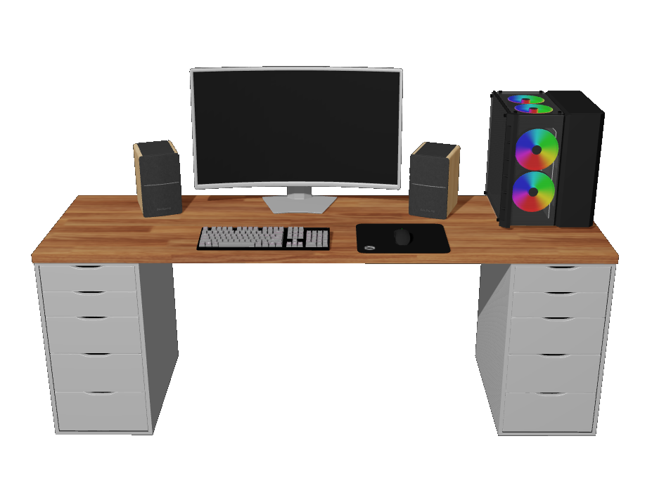 Needed a new desk to put all my stuff, so I made my own and here it is!  Nice and simple. : r/battlestations